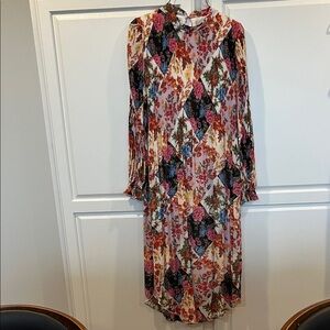 Floral Geometric Long Sleeve Dress